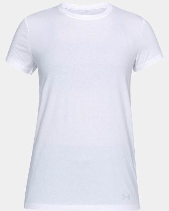 Women's UA Charged Cotton® Short Sleeve T-Shirt, White, pdpMainDesktop image number 2